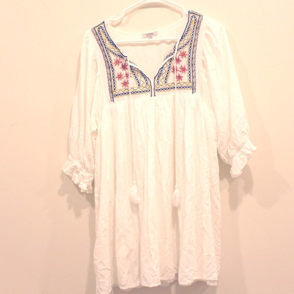 JODIFL White Embroidered Dress with Tassles - Picture 3 of 7